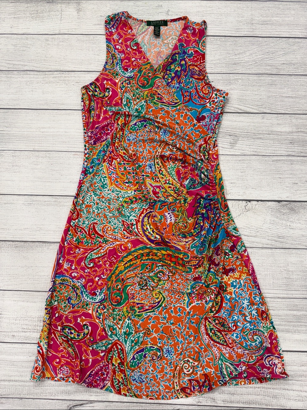 Lauren Ralph Lauren Multicolor Paisley Sleeveless Dress Medium